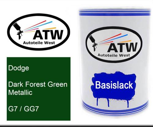 Dodge, Dark Forest Green Metallic, G7 / GG7: 500ml Lackdose, von ATW Autoteile West.